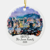 Gepersonaliseerde Seoul Ornament, Zuid-Korea Gift Keramisch Ornament (Voorkant)