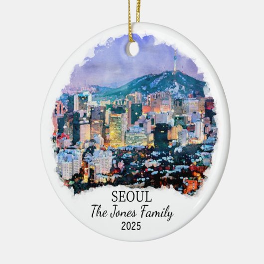Gepersonaliseerde Seoul Ornament, Zuid-Korea Gift Keramisch Ornament (Links)