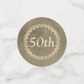 Gepersonaliseerde Sepia bruin grijs 50ste verjaard Confetti (Kleine voorkant)