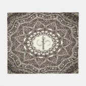 Gepersonaliseerde Sepia Toned Tree Branch Mandala Fleece Deken (Voorkant (Horizontaal))