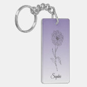 Gepersonaliseerde September Geboorte Bloem Aster S Sleutelhanger (Voorkant Links)