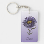 Gepersonaliseerde September Geboorte Bloem Aster S Sleutelhanger (Voorkant)