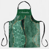 Gepersonaliseerde Sequin Green Agate Schort (Voorkant)