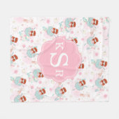 Gepersonaliseerde sequoia Ballerina Pink Floral Fleece Deken (Voorkant (Horizontaal))