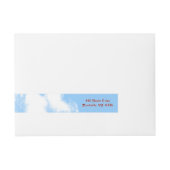 Gepersonaliseerde serene blauwe lucht adreslabel wikkel (Voorkant)