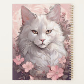 Gepersonaliseerde Serene Witte Kat Planner met Naa (Achterkant)