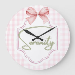Gepersonaliseerde Serenity Baby Girl Nursery Bow Grote Klok
