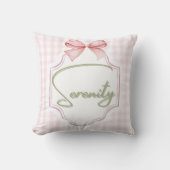 Gepersonaliseerde Serenity Baby Girl Nursery Bow Kussen (Voorkant)