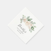 Gepersonaliseerde servetten 21ste verjaardag Witte (Hoek)