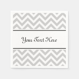 Gepersonaliseerde servetten | grijs chevron patroo