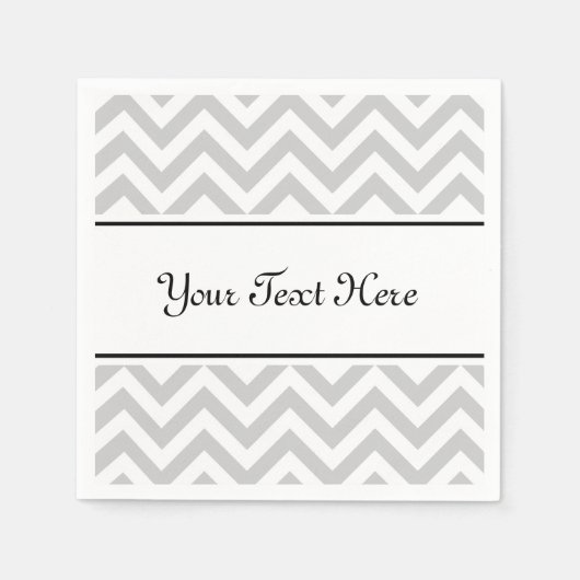 Gepersonaliseerde servetten | grijs chevron patroo (Voorkant)
