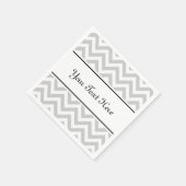 Gepersonaliseerde servetten | grijs chevron patroo (Hoek)