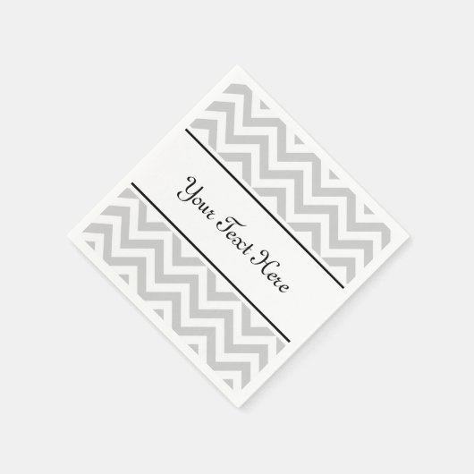 Gepersonaliseerde servetten | grijs chevron patroo (Hoek)