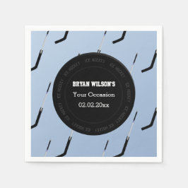 Gepersonaliseerde servetten Ice Hockey thema