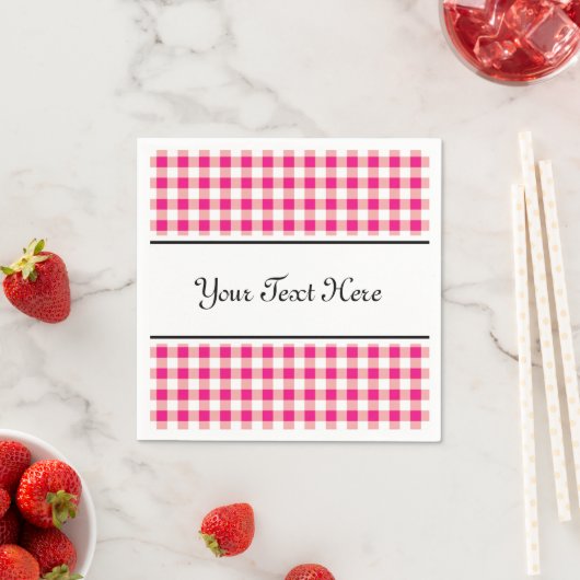 Gepersonaliseerde servetten | red gingham pattern (Insitu)