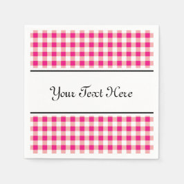 Gepersonaliseerde servetten | red gingham pattern 