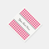 Gepersonaliseerde servetten | red gingham pattern (Hoek)
