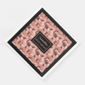 Gepersonaliseerde servetten Roos Gold en Black Acc (Hoek)