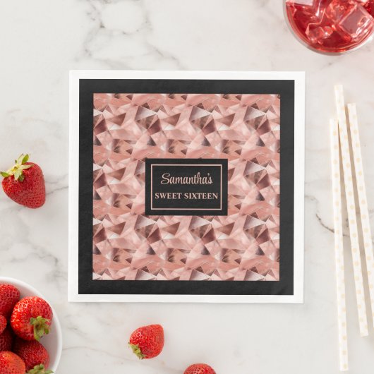 Gepersonaliseerde servetten Roos Gold en Black Acc (Insitu)