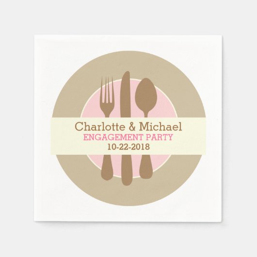 Gepersonaliseerde servetten van de verlovingsgroep (Voorkant)