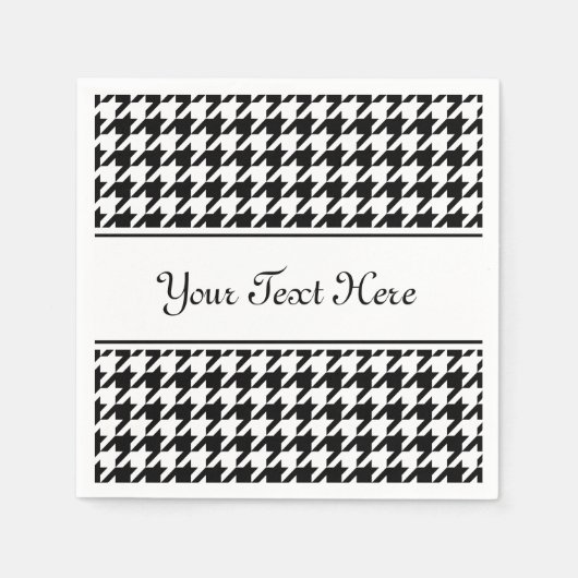 Gepersonaliseerde servetten | zwart houndstootpatr (Voorkant)