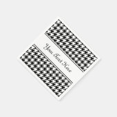 Gepersonaliseerde servetten | zwart houndstootpatr (Hoek)