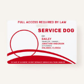 Gepersonaliseerde Service Dog Eenvoudige Moderne F Badge (Voorkant)