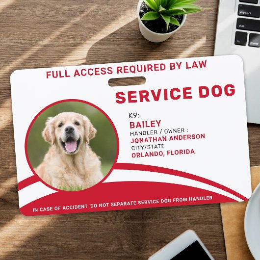 Gepersonaliseerde Service Dog Eenvoudige Moderne F Badge