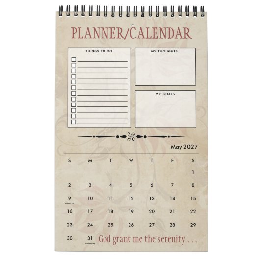 Gepersonaliseerde service Prayer Recovery Gift Pla Kalender (Mei 2027)