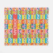 Gepersonaliseerde Sesamstraat karakter ogen patroo Fleece Deken (Voorkant (Horizontaal))