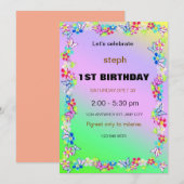 Gepersonaliseerde Sesamstraat verjaardagsuitnodigi Kaart (Voorkant / Achterkant)