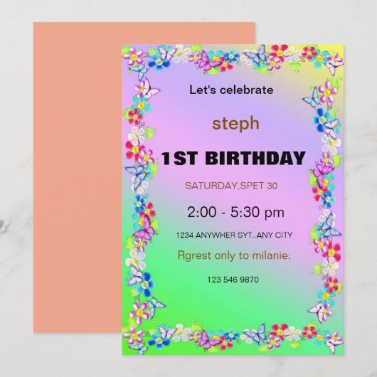 Gepersonaliseerde Sesamstraat verjaardagsuitnodigi Kaart (Voorkant / Achterkant)