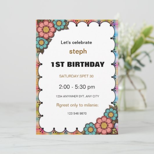 Gepersonaliseerde Sesamstraat verjaardagsuitnodigi Kaart (Staand voorkant)