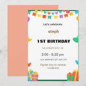 Gepersonaliseerde Sesamstraat verjaardagsuitnodigi Kaart (Voorkant / Achterkant)