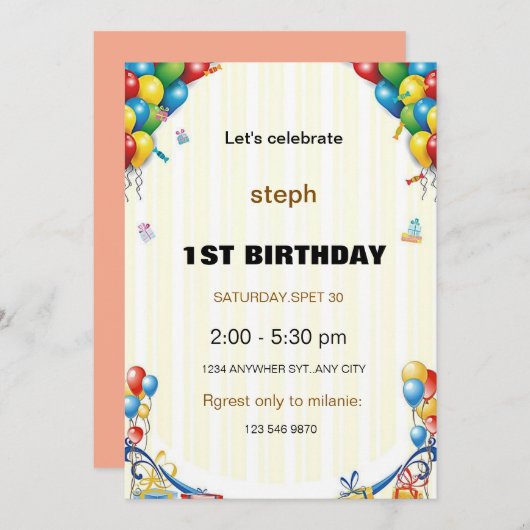 Gepersonaliseerde Sesamstraat verjaardagsuitnodigi Kaart (Voorkant / Achterkant)