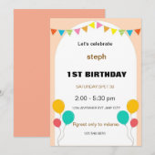 Gepersonaliseerde Sesamstraat verjaardagsuitnodigi Kaart (Voorkant / Achterkant)