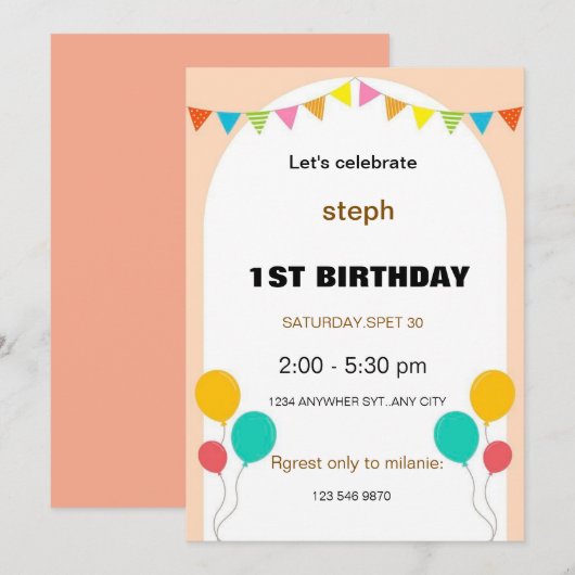 Gepersonaliseerde Sesamstraat verjaardagsuitnodigi Kaart (Voorkant / Achterkant)