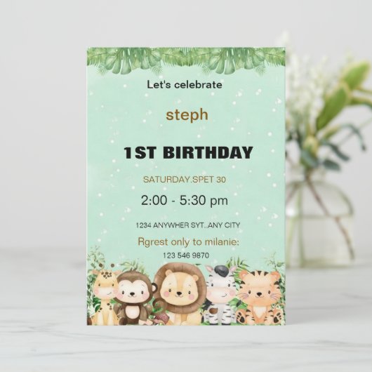 Gepersonaliseerde Sesamstraat verjaardagsuitnodigi Kaart (Staand voorkant)