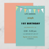 Gepersonaliseerde Sesamstraat verjaardagsuitnodigi Kaart (Voorkant / Achterkant)