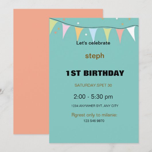 Gepersonaliseerde Sesamstraat verjaardagsuitnodigi Kaart (Voorkant / Achterkant)