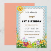 Gepersonaliseerde Sesamstraat verjaardagsuitnodigi Kaart (Voorkant / Achterkant)