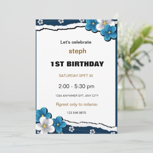 Gepersonaliseerde Sesamstraat verjaardagsuitnodigi Kaart (Staand voorkant)