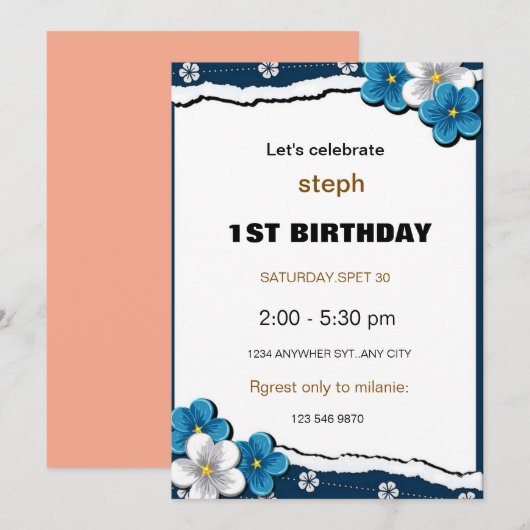 Gepersonaliseerde Sesamstraat verjaardagsuitnodigi Kaart (Voorkant / Achterkant)