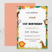 Gepersonaliseerde Sesamstraat verjaardagsuitnodigi Kaart (Voorkant / Achterkant)