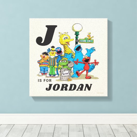 Gepersonaliseerde  Sesamstraat Vrienden Canvas Afdruk (Insitu (Houten vloer))