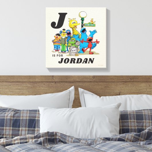 Gepersonaliseerde  Sesamstraat Vrienden Canvas Afdruk (Insitu (Slaapkamer))
