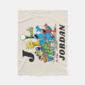 Gepersonaliseerde  Sesamstraat Vrienden Fleece Deken (Voorkant)
