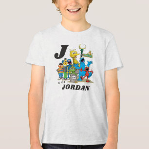 Gepersonaliseerde Sesamstraat Vrienden Tri-Blend Shirt