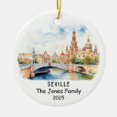 Gepersonaliseerde Sevilla Ornament, Spanje Keramisch Ornament (Voorkant)