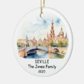 Gepersonaliseerde Sevilla Ornament, Spanje Keramisch Ornament (Links)